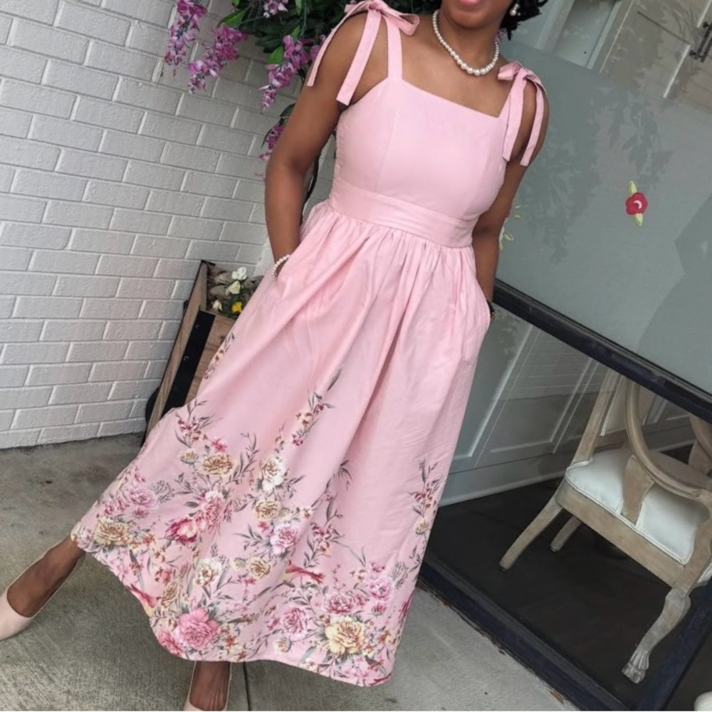 Joie Pink Floral Midi Dress